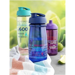 Bouteille de sport H2O Active® Pulse 600ml avec couvercle à clapetCouleur:Translucide / Citron vert