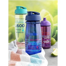 Bouteille de sport H2O Active® Pulse 600ml avec couvercle à clapetCouleur:Translucide / Citron vert