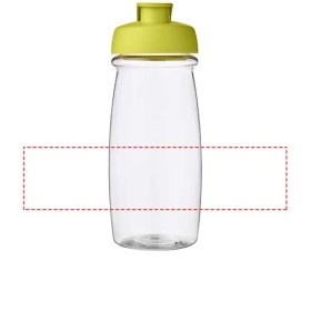 Bouteille de sport H2O Active® Pulse 600ml avec couvercle à clapetCouleur:Translucide / Citron vert