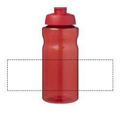 Bouteille de sport H2O Active® Eco Big Base de 1 litre à couvercle rabattableCouleur:Rouge / Rouge