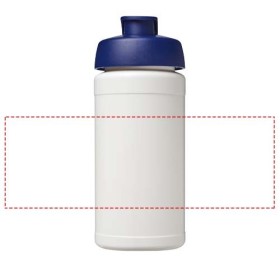 Bouteille de sport Baseline de 500 ml recyclée avec couvercle rabattableCouleur:Blanc / Bleu