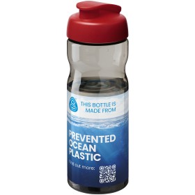Bouteille de sport H2O Active® Eco Base de 650 ml avec couvercle à bec verseurCouleur:Rouge / Charbon