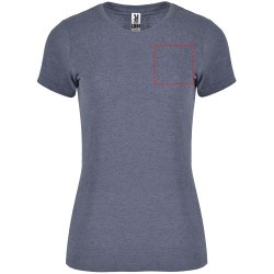 T-shirt Fox à manches courtes pour femmeCouleur:Mélange bleu denim