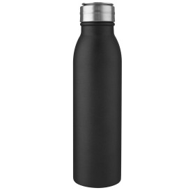 Bouteille de sport Harper 700 ml en acier inoxydable avec boucle métalliqueCouleur:Noir