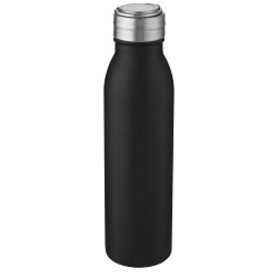 Bouteille de sport Harper 700 ml en acier inoxydable avec boucle métalliqueCouleur:Noir
