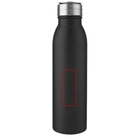 Bouteille de sport Harper 700 ml en acier inoxydable avec boucle métalliqueCouleur:Noir