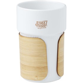 Gobelet Fika de 340 ml avec couvercle en bambouCouleur:Blanc