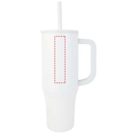Gobelet isotherme Brady 900 ml certifié RCS avec paille en siliconeCouleur:Blanc