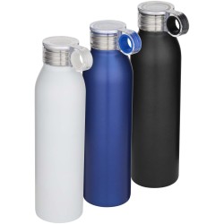 Bouteille d’eau Grom de 650 ml en acier inoxydable recyclé certifié RCSCouleur:Blanc