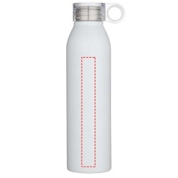 Bouteille d’eau Grom de 650 ml en acier inoxydable recyclé certifié RCSCouleur:Blanc