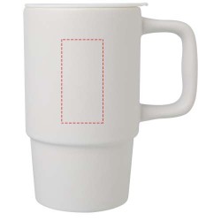 Mug Carter en céramique de 450 ml avec couvercle en plastiqueCouleur:Blanc