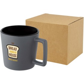 Tasse Cali de 370 ml en céramique avec finition mateCouleur:Noir / Gris Mat