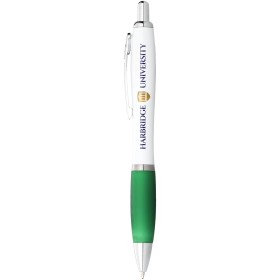 Stylo bille avec corps blanc et grip coloré NashCouleur:Blanc / Vert