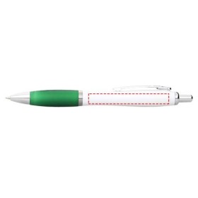 Stylo bille avec corps blanc et grip coloré NashCouleur:Blanc / Vert