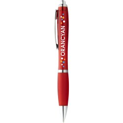 Stylo bille avec corps et grip colorés NashCouleur:Rouge
