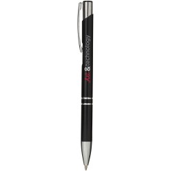 Stylo bille rétractable en aluminium MonetaCouleur:Noir