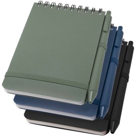 Carnet à couverture rigide d’origine océanique Thalaasa A6 avec stylo bille (encre noire)Couleur:Bleu océan