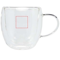 Tasse Manti 2 pièces en verre à double paroi de 250 ml avec sous-verre en bambouCouleur:Translucide / Naturel