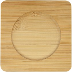 Tasse 2 pièces Manti de 350 ml à double paroi en verre avec sous-verre en bambouCouleur:Translucide / Naturel