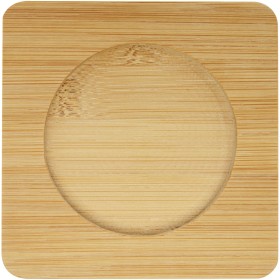 Tasse 2 pièces Manti de 350 ml à double paroi en verre avec sous-verre en bambouCouleur:Translucide / Naturel