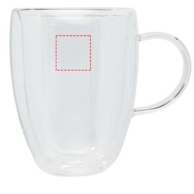 Tasse 2 pièces Manti de 350 ml à double paroi en verre avec sous-verre en bambouCouleur:Translucide / Naturel