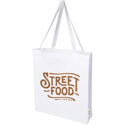 Sac shopping à soufflets Madras en coton recyclé 140 g/m² certifié GRSCouleur:Blanc