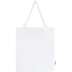 Sac shopping à soufflets Madras en coton recyclé 140 g/m² certifié GRSCouleur:Blanc