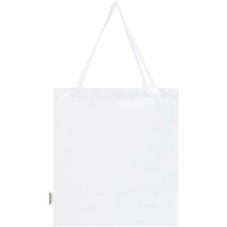 Sac shopping à soufflets Madras en coton recyclé 140 g/m² certifié GRSCouleur:Blanc