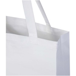 Sac shopping à soufflets Madras en coton recyclé 140 g/m² certifié GRSCouleur:Blanc
