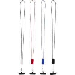 Tour de cou pour smartphone Anser en plastique recyclé avec câble intégré 5 en 1 de 27 WCouleur:Blanc