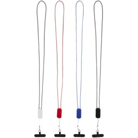 Tour de cou pour smartphone Anser en plastique recyclé avec câble intégré 5 en 1 de 27 WCouleur:Blanc