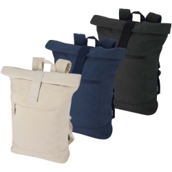 Sac à dos à fermeture enroulable Recanvas recyclé et certifié GRS de 14" et 16 LCouleur:Noir