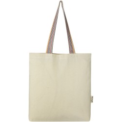 Sac shopping Rainbow de 5 l en coton recyclé 180 g/m²Couleur:Naturel