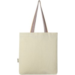 Sac shopping Rainbow de 5 l en coton recyclé 180 g/m²Couleur:Naturel