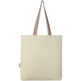 Sac shopping Rainbow de 5 l en coton recyclé 180 g/m²Couleur:Naturel