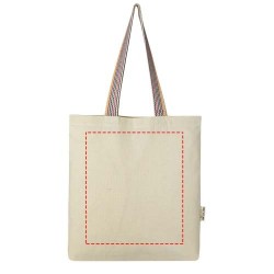 Sac shopping Rainbow de 5 l en coton recyclé 180 g/m²Couleur:Naturel