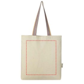 Sac shopping Rainbow de 5 l en coton recyclé 180 g/m²Couleur:Naturel