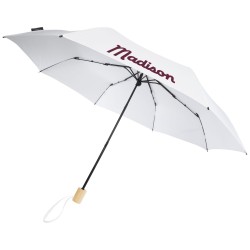 Parapluie 21" pliable windproof en PET recyclé BirgitCouleur:Blanc
