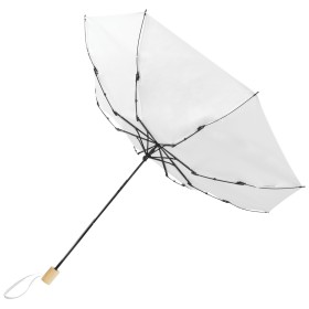 Parapluie 21" pliable windproof en PET recyclé BirgitCouleur:Blanc