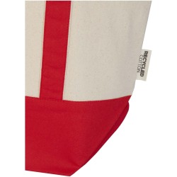 Sac shopping Sam en coton recyclé GRS 320 g/m²Couleur:Rouge / Naturel