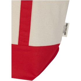 Sac shopping Sam en coton recyclé GRS 320 g/m²Couleur:Rouge / Naturel