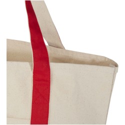 Sac shopping Sam en coton recyclé GRS 320 g/m²Couleur:Rouge / Naturel