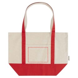 Sac shopping Sam en coton recyclé GRS 320 g/m²Couleur:Rouge / Naturel