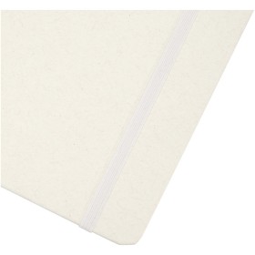 Carnet A5 recyclé Bass ligné à couverture rigideCouleur:Blanc