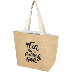 Sac shopping isotherme Juta de 12 L en jute 300 g/m²Couleur:Naturel / Blanc