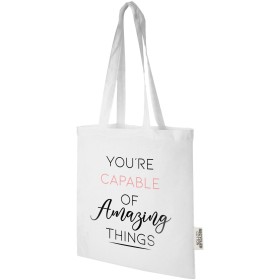 Sac shopping Madras en coton certifié GRS de 140 g/m2 de 7 LCouleur:Blanc