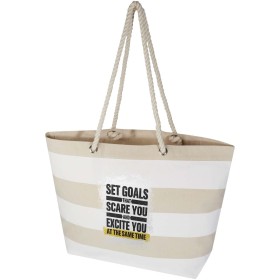 Tote bag de plage Florida recyclé GRS 270 g/m²Couleur:Naturel / Blanc