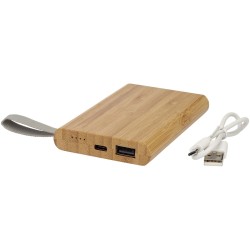 Batterie de secours Tulda de 5 000 mAh en bambouCouleur:Naturel