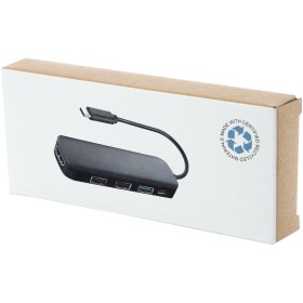 Adaptateur multimédia en plastique recyclé Loop RCS USB 2.0-3.0 avec port HDMICouleur:Noir