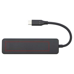 Adaptateur multimédia en plastique recyclé Loop RCS USB 2.0-3.0 avec port HDMICouleur:Noir
